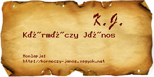 Körmöczy János névjegykártya
