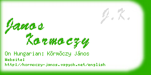 janos kormoczy business card