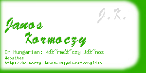 janos kormoczy business card